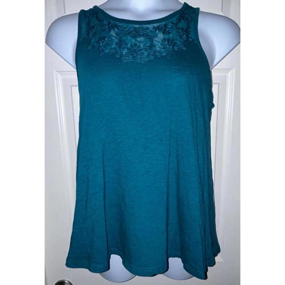 Torrid Tank Top Teal Lace Detail sz 0